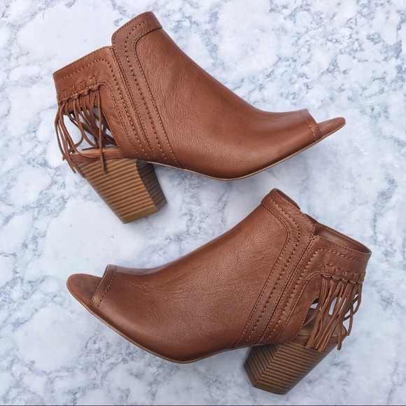 Nine West Shoes - Nine West fringe open toe booties sz 8.5